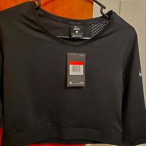 Womens black Nike Pro crop top size L